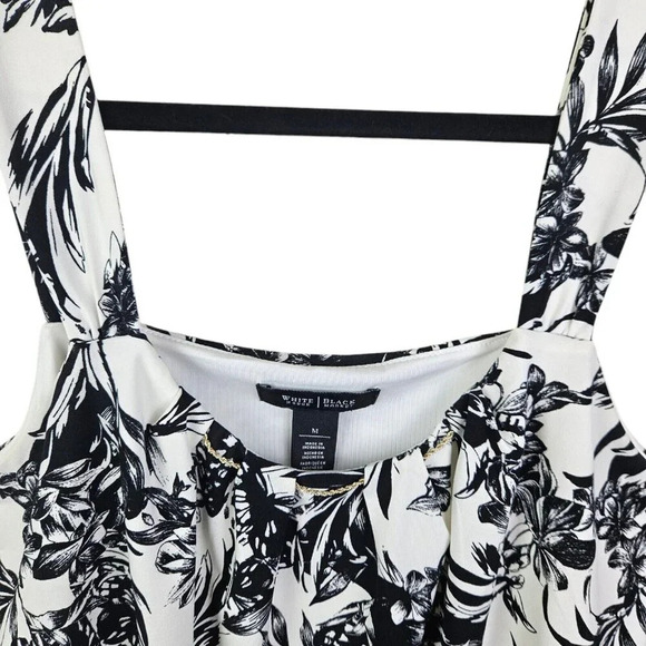 White House Black Market Tropical Print‎ Chain Detail Top Tank Size Medium - Picture 5 of 10